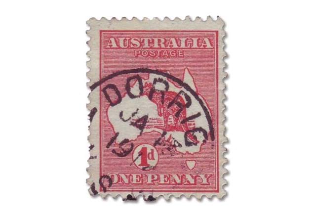 Australia's first ever stamp - Kangaroo & Map (1)