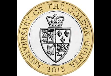 This £2 was issued to commemorate the 200th anniversary of the final Guinea coin in 1813. Reverse features the original design of that year. Available now with FREE P&P