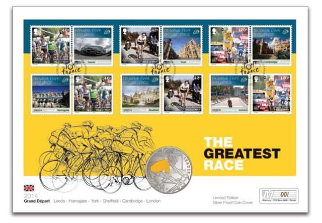 Tour de France Stamps and Coin