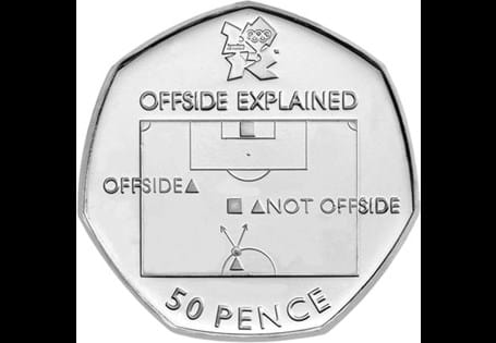 The Football 50p was issued as part of a series of 29 Olympic 50ps in commemoration of London 2012, with each 50p featuring a different Olympic Sport. The Football design is the rarest in the series.