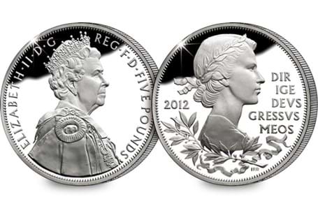 This £5 coin was struck in 2012 to commemorate the 60th Anniversary of Queen Elizabeth II's accession to the throne.