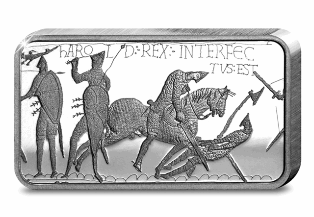 Bayeux Tapestry Collection Starter Silver Coin Bar Reverse