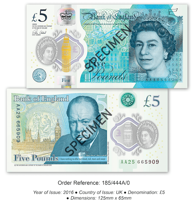 UK's NEW Polymer Banknote £5