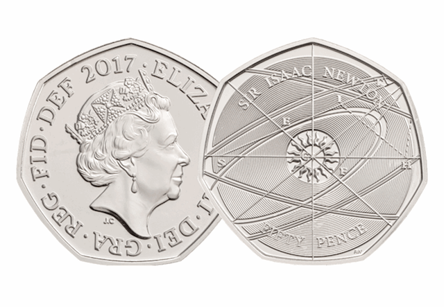 2017 UK Isaac Newton Certified BU 50p (No Logo)