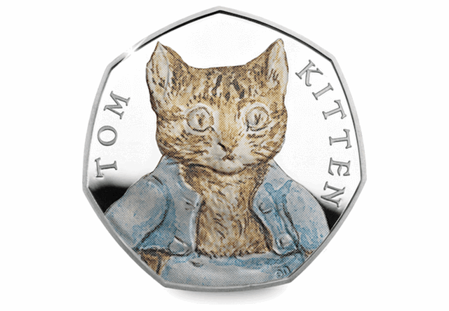 Beatrix Potter 2017 50p Silver Proof Coins Tom Kitten Reverse