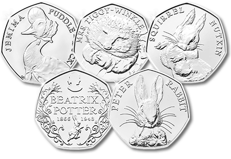 Beatrix Potter 2016 50p BU Coin Set