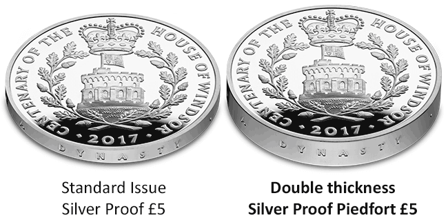 UK 2017 House of Windsor Silver Piedfort Coin Comparison UK 2017 House of Windsor Silver Piedfort Coin Comparison
