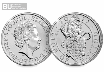 Lion-of-England-5-Pound-Coin-BU-Logo