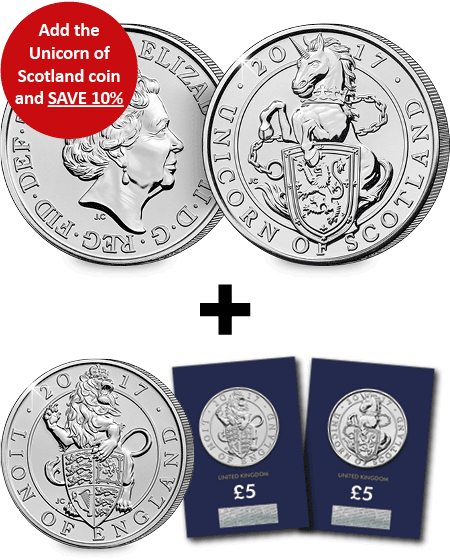 Add the Unicorn of Scotland BU Five Pound Coin