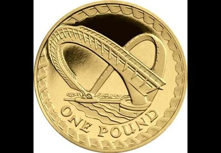 Issued in 2007 as part of the Bridge series of £1 coins. This reverse design features the Millennium Bridge in Gateshead, which represents England. Circulated quality.