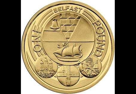 Issued in 2010 as part of the £1 City series, the reverse design features the Coat of Arms of the city of Belfast. Uncirculated.

