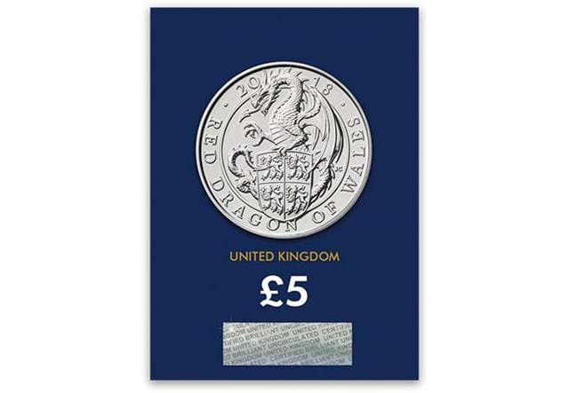 Change-Checker-UK-2018-Queens-Beasts-Dragon-of-Wales-BU-Five-Pound-Coin-Reverse-In-Pack