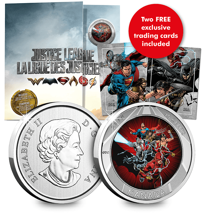 Justice League Lenticular Coin with Collector Cards