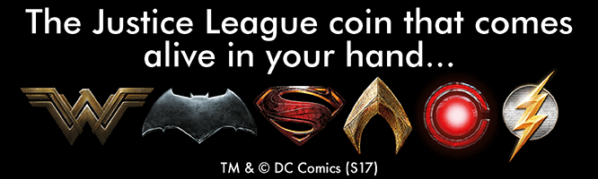Justice League Lenticular Coin Mobile Banner