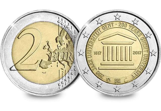 Belguim-2017-University-of-Ghent-2-Euro-Coin-Obverse-Reverse