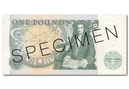 This is the first £1 banknote issued after decimalisation. It was issued from 1978-1981. The reverse features Isaac Newton, and the obverse features the Chief Cashier signature of J B Page.