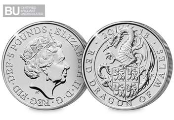 Change-Checker-UK-2018-Queens-Beasts-Dragon-of-Wales-BU-Five-Pound-Coin-Obverse-Reverse