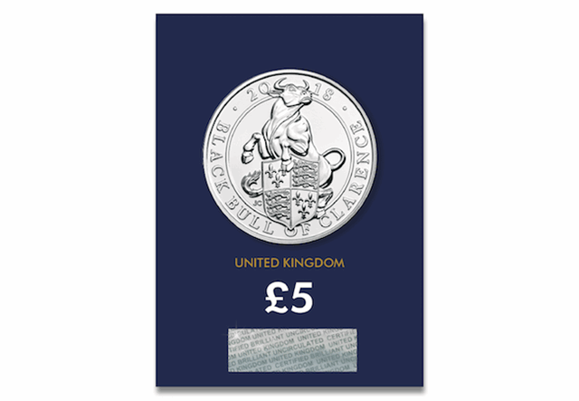 The-Queens-Beasts-The-Black-Bull-of-Clarence-2018-UK-5-Brilliant-Uncirculated-Coin-Pack-Front