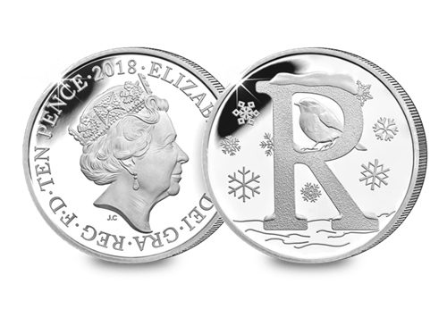 UK 'R' Silver Proof 10p Reverse and Obverse