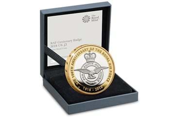 UK 2018 RAF 100Th Badge Silver Proof Two Pound Coin In Display Case