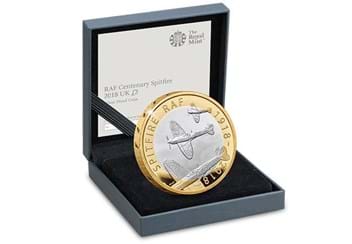 UK 2018 RAF 100Th Spitfire Silver Proof Two Pound Coin In Display Case