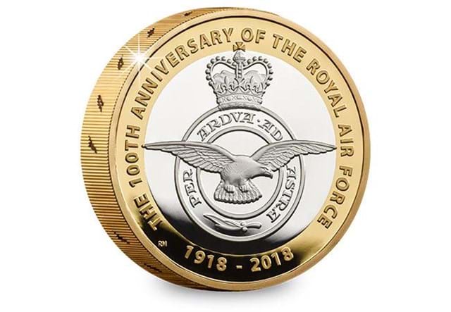 UK 2018 RAF 100Th Badge Silver Proof Piedfort Two Pound Coin Reverse