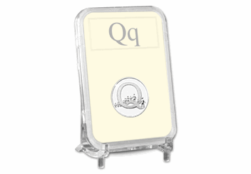 UK 'Q' Uncirculated 10p in Encapsulated Slab on Stand