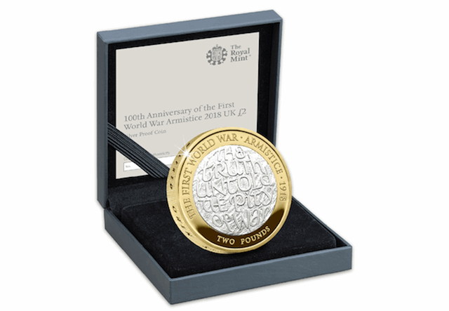 Silver Proof Armistice 2 Pound Coin Box