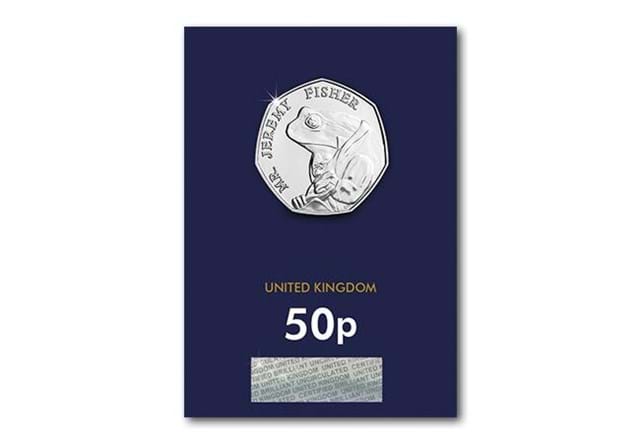 UK-2017-Beatrix-Potter-Mr-Jeremy-Fisher-BU-50p-Coin-in-Pack-Front