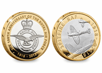 The RAF celebrates 100 years in 2018. Silver Spitfire and Silver Badge together in commemoration of this event