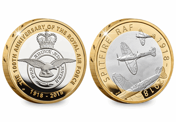 RAF Badge and Spitfire 2 Pound Coins