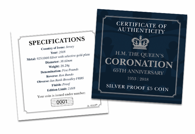 Jersey Gold Plated Silver certificate