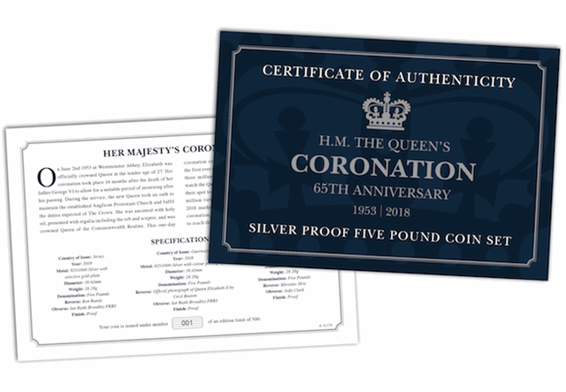 Coronation 65Th British Isles Silver 3 Coin Set Certificate