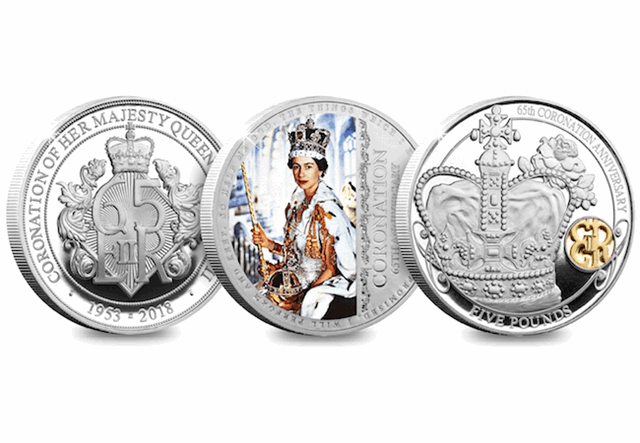 Coronation 65Th British Isles Silver 3 Coin Set All 3 Reverses