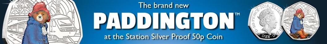 Uk 2018 Paddington Bear Station Silver Proof 50P Coin Landing Page Banner