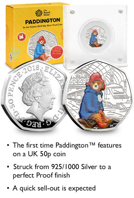 St Uk 2018 Paddington Bear Station Silver Proof 50P Coin Landing Page Image Desktop