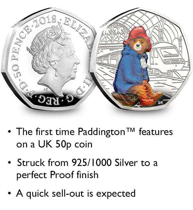 St Uk 2018 Paddington Bear Station Silver Proof 50P Coin Landing Page Image Mobile1