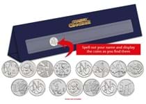 A specially designed Change Checker 10p Display Stand to hold up to 10 A-Z 10p coins to spell out a personal message or name. This is an ideal gift or to celebrate a special occasion.