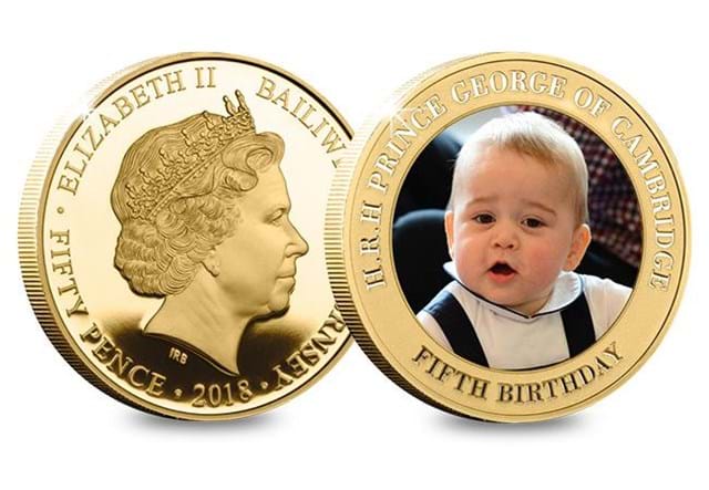 Prince George Fifth Birthday Guernsey Gold Plated Five Coin Set (1)