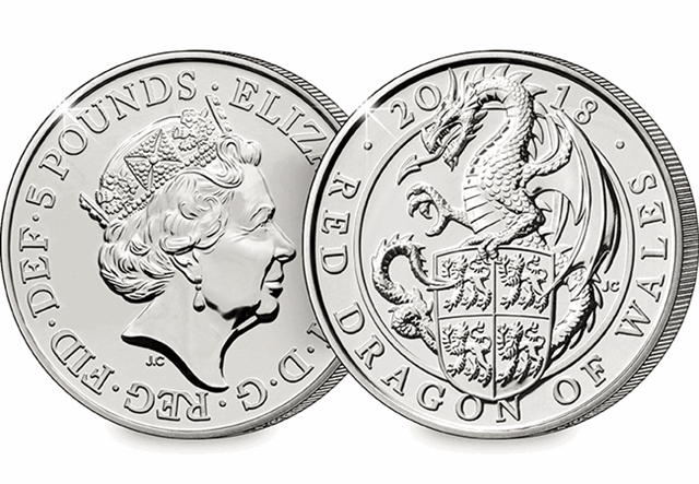 Change Checker 5 Pound Coin Image Red Dragon Of Wales 1