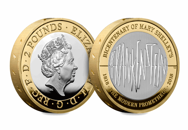 2018 Frankenstein Silver Piedfort 2 Coin Obverse Reverse