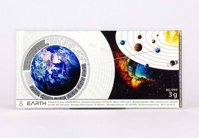The Planet Earth Fine Silver 'Flat-bar' front
