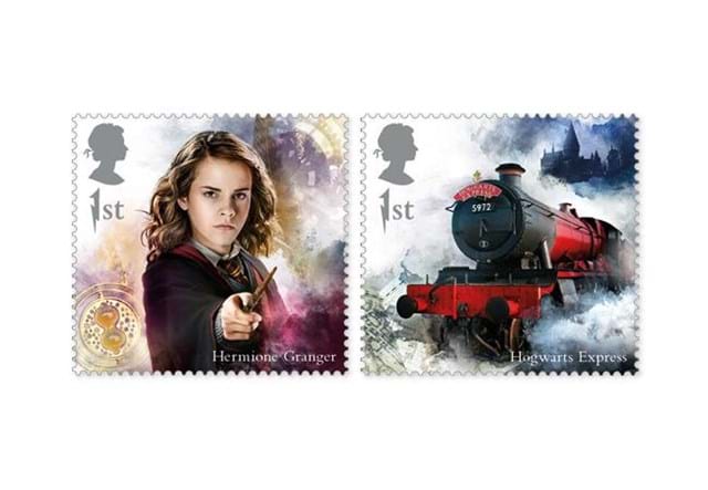 2018 Harry Potter Stamp Collection A4 Framed Product Hermionie And Hogwarts Express