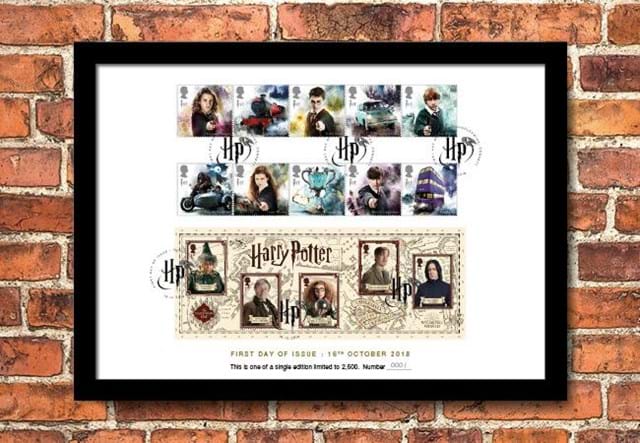 Harry Potter Stamps Framed Presentation