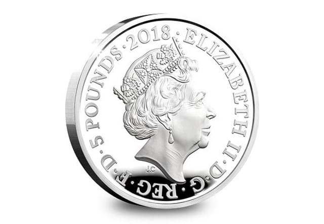 2018 Prince Charles Royal Mint Silver Proof Five Pound Coin Obverse