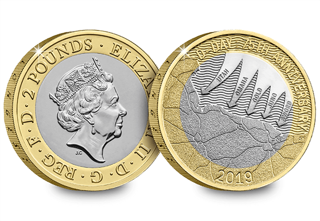 2019 Certified Bu D Day 2 Pound Coin Product Images Obverse Reverse
