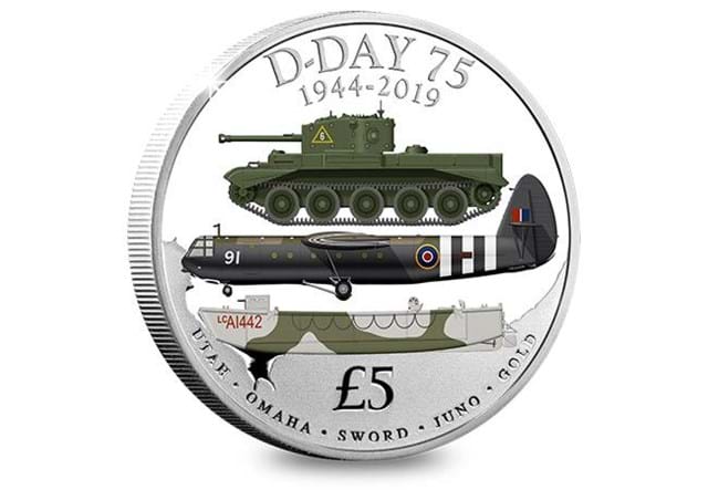 D Day 75Th Silver Proof Five Pound Coin Reverse