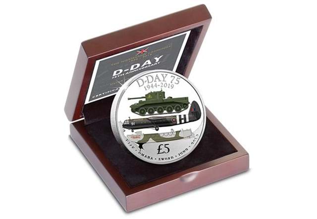 D Day 75Th Silver Proof Five Pound Coin In Box