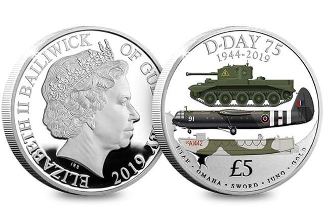 D Day 75Th Silver Proof Five Pound Coin Obverse Reverse