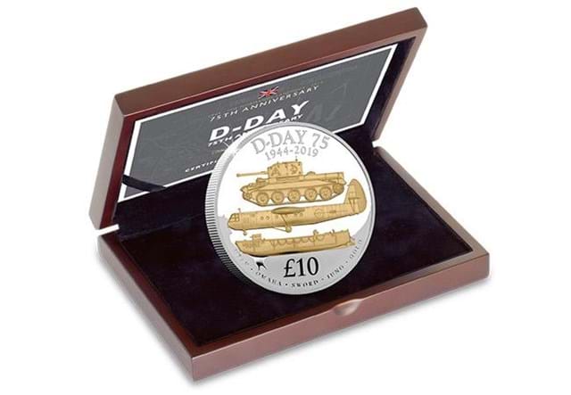 D Day 75Th Guernsey Silver Proof 5Oz Coin In Display Case
